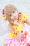 aiba_yumi blonde_hair cosplay croptop flowers hizuki_yuuki idolmaster miniskirt petticoat skirt rating:Safe score:0 user:pixymisa