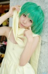 ahoge aqua_hair cosplay dress kiharu macross macross_frontier ranka_lee scarf rating:Safe score:0 user:nil!