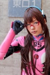 bodysuit cosplay glasses gloves hairband makinami_mari_illustrious neon_genesis_evangelion rebuild_of_evangelion risarisar twintails rating:Safe score:0 user:pixymisa