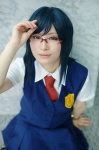 ano_hi_mita_hana_no_namae_wo_bokutachi_wa_mada_shiranai blouse blue_hair cosplay glasses mumu pleated_skirt school_uniform skirt tie tsurumi_chiriko vest rating:Safe score:0 user:nil!