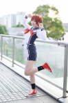 cosplay isshiki_akane isshiki_yuima pantyhose red_hair sailor_uniform school_uniform sheer_legwear shorts socks twintails vividred_operation rating:Safe score:0 user:nil!