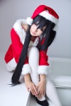 akiyama_mio cosplay dress k-on! maika santa_costume stocking_cap thighhighs rating:Safe score:3 user:pixymisa