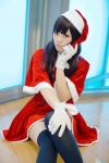 cosplay dress gloves harumiya_yun original santa_costume shawl stocking_cap thighhighs zettai_ryouiki rating:Safe score:1 user:nil!