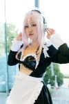 apron cosplay hairband ichiru maid maid_uniform nitro_super_sonic pink_eyes pink_hair super_soniko rating:Safe score:1 user:pixymisa