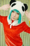 blouse capri_pants cosplay green_hair gumi orange_eyes panda_hat sasa vocaloid rating:Safe score:0 user:pixymisa
