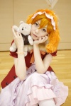 animal_ears bow cosplay dog_ears dress forest hoodie kaieda_kae mayuzumi_kaoru orange_hair pantyhose stuffed_animal teddy_bear rating:Safe score:0 user:pixymisa