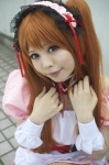 apron asahina_mikuru cosplay dress hairband orange_hair suzumiya_haruhi_no_yuuutsu tsukikage_yayoi twintails waitress waitress_uniform rating:Safe score:0 user:pixymisa