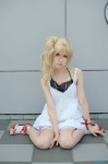 benio blonde_hair camisole cosplay hitsu miniskirt side_ponytail skirt socks zone-00 rating:Safe score:1 user:nil!