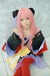 bow cosplay dress hairbow harumiya_yun megurine_luka pantyhose pink_hair red_legwear tiered_skirt vocaloid rating:Safe score:0 user:pixymisa