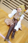 beret blonde_hair blouse boots chii corset cosplay detached_sleeves fingerless_gloves gloves miniskirt puella_magi_madoka_magica skirt thighhighs tomoe_mami twintails zettai_ryouiki rating:Safe score:2 user:nil!