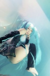 barefoot cosplay detached_sleeves hatsune_miku leggings one-piece_swimsuit pool saku scene_ever_4 swimsuit twintails vocaloid wet rating:Safe score:10 user:nil!