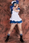 ao apron blue_hair boots bowtie cosplay dress eyepatch gloves hairband handcuffs ikkitousen maid maid_uniform ryomou_shimei socks rating:Safe score:2 user:pixymisa