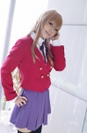 aisaka_taiga azuru blazer blonde_hair blouse cosplay pleated_skirt school_uniform skirt thighhighs toradora! zettai_ryouiki rating:Safe score:0 user:nil!