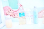 bath blue_eyes cosplay dai megurine_luka pink_hair vocaloid rating:Safe score:0 user:pixymisa