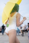 cosplay green_hair kazami_yuuka mari_(ii) pantyhose sheer_legwear swimsuit touhou umbrella rating:Safe score:0 user:pixymisa