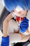 apron blue_hair cosplay eyepatch gloves hairband handcuffs ikkitousen kibashi maid maid_uniform ryomou_shimei thighhighs white_legwear rating:Safe score:0 user:nil!