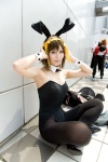 animal_ears black_legwear bodysuit bowtie bunny_ears bunny_outfit collar cosplay cuffs hairband kanzaki_manami pantyhose suzumiya_haruhi suzumiya_haruhi_no_yuuutsu rating:Safe score:1 user:pixymisa