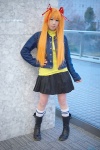 blouse boots cosplay hair_ribbons jacket kanon_(series) kiichigo_taruto kneesocks orange_hair pleated_skirt sawatari_makoto skirt twintails rating:Safe score:1 user:pixymisa