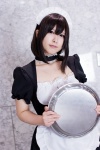 apron choker cosplay dress hairband maid maid_uniform narihara_riku original serving_tray rating:Safe score:0 user:pixymisa