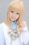 blonde_hair cosplay kneehighs konohana_hikari ousaka_suzuran school_uniform strawberry_panic! rating:Safe score:0 user:darkgray