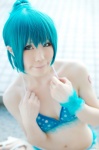 aqua_hair bikini cleavage cosplay haruka hatsune_miku ponytail project_diva swimsuit vocaloid rating:Safe score:1 user:nil!