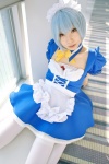 apron ayanami_rei blue_hair cosplay dress hairband hisame_chirumi maid maid_uniform neon_genesis_evangelion thighhighs rating:Safe score:0 user:nil!