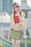 cosplay hat hoodie miniskirt misaki_shiki red_hair skirt subarashiki_kono_sekai tamago tank_top rating:Safe score:1 user:nil!