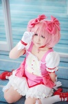 choker cosplay dress gloves hairbow kaname_madoka kneehighs nachi pink_hair puella_magi_madoka_magica twintails rating:Safe score:1 user:nil!