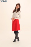 black_legwear boots okauchi_maiko pantyhose skirt sweater turtleneck rating:Safe score:0 user:nil!