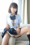 bikini blouse bwh_186 cleavage kneesocks misaki_haruka open_clothes pleated_skirt school_uniform side-tie_bikini skirt skirt_lift swimsuit rating:Safe score:1 user:nil!