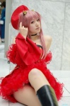another_blood boots cosplay demonbane detached_sleeves dress pantyhose pink_hair saya twintails rating:Safe score:2 user:nil!