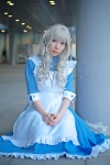 apron cosplay dress hairband kagerou_project kozakura_mary marie necklace pink_eyes white_hair rating:Safe score:0 user:pixymisa