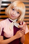 blonde_hair blouse cosplay gundam kaieda_kae mobile_suit_gundam sayla_mass scarf rating:Safe score:0 user:pixymisa