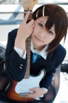 blazer blouse cosplay guitar hair_clips hirasawa_yui k-on! misaki pantyhose pleated_skirt school_uniform skirt rating:Safe score:0 user:nil!