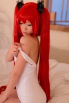 bed cosplay cthugha haiyore!_nyaruko-san kurasaka_kururu one-piece_swimsuit red_hair swimsuit twintails rating:Safe score:1 user:nil!