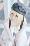azami bakemonogatari blonde_hair cosplay dress goggles helmet nisemonogatari oshino_shinobu rating:Safe score:0 user:nil!