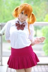 anjou_naruko ano_hi_mita_hana_no_namae_wo_bokutachi_wa_mada_shiranai blouse cosplay orange_hair pleated_skirt saki school_uniform skirt twintails rating:Safe score:1 user:nil!