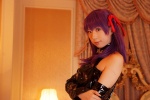 collar corset cosplay detached_sleeves fate/series fate/stay_night fishnet_bodysuit hair_ribbons matou_sakura purple_hair sachi_budou rating:Safe score:0 user:nil!