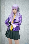 blouse braid cosplay danganronpa gloves hair_ribbons houtou_singi jacket kirigiri_kyouko pantyhose pleated_skirt purple_hair sheer_legwear skirt tie rating:Safe score:1 user:nil!