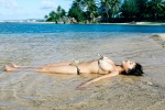 barefoot beach bikini cleavage hara_mikie ocean ready_steady_go side-tie_bikini swimsuit wet rating:Safe score:1 user:nil!