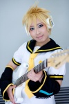 blonde_hair cosplay crossplay default_costume detached_sleeves guitar headset kagamine_len sailor_uniform school_uniform shorts vocaloid yuno_(mod) rating:Safe score:0 user:nil!