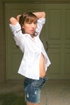 blouse denim dgc_0328 midriff miniskirt open_clothes skirt yuuki_maomi rating:Safe score:0 user:nil!
