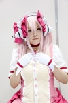 choker cosplay dress gloves hairbows headphones hiiragi_yukino nitro_super_sonic pink_hair super_soniko rating:Safe score:0 user:pixymisa