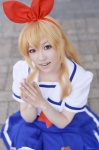 aikatsu! ayari blonde_hair cosplay hairbow hoshimiya_ichigo pleated_skirt sailor_uniform school_uniform skirt rating:Safe score:0 user:nil!