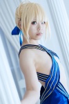 blonde_hair cosplay dress fate/series fate/zero hairbow open_clothes reiya saber rating:Safe score:0 user:pixymisa