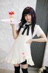 apron blouse bowtie cosplay ice_cream nina_(ii) serving_tray skirt thighhighs waitress waitress_uniform working!! yamada_aoi zettai_ryouiki rating:Safe score:1 user:pixymisa