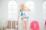 ahoge bikini blonde_hair cosplay hoshii_miki idolmaster mike side-tie_bikini swimsuit top_idol_〜sleeping_beauty〜 rating:Safe score:2 user:nil!