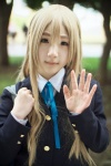blazer blonde_hair blouse blue_eyes cosplay k-on! kotobuki_tsumugi ribbon_tie shiina_haru rating:Safe score:0 user:pixymisa