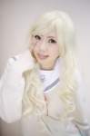 blonde_hair cardigan cosplay enomoto_kei hana_(ii) hatsukoi_limited sailor_uniform school_uniform rating:Safe score:1 user:nil!