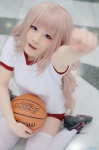 basketball blonde_hair cosplay ema gym_shorts gym_uniform hakamada_hinata ro-kyu-bu! thighhighs zettai_ryouiki rating:Safe score:2 user:pixymisa